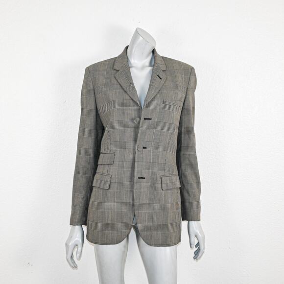 Jean Paul Gaultier Classique Paris Blazer jacket Grey glen plaid wool sz 10 - Picture 4 of 13